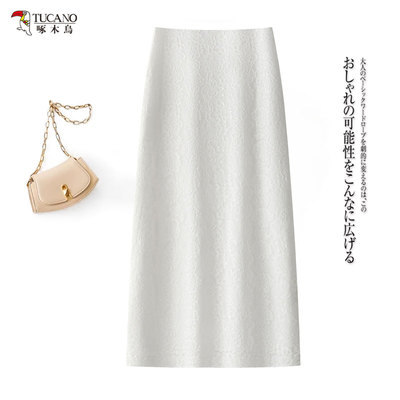 啄木鸟气质温婉半身裙女新款夏季薄款高腰显瘦中长款垂坠感包臀裙