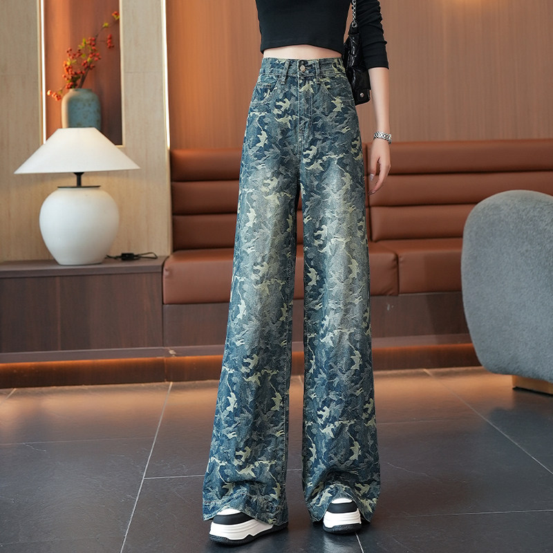 啄木鸟迷彩阔腿裤牛仔裤女美式高街个性宽松显瘦迷彩裤子拖地裤,女装/女士精品,牛仔裤,淘宝优惠券,粉丝福利购,淘宝优惠卷