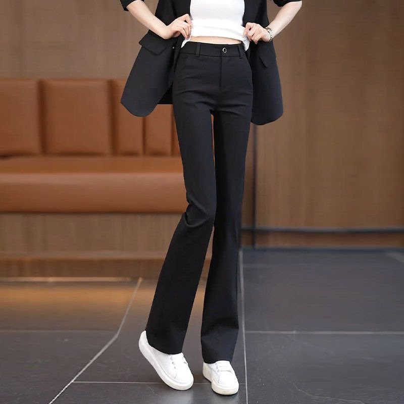 啄木鸟弹力微喇裤女春秋季新款时尚百搭休闲裤高腰显瘦气质西装裤