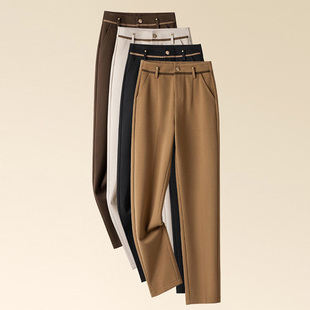 高腰显瘦休闲裤 女春秋新款 哈伦西裤 窄版 啄木鸟时尚 小直筒裤 烟管裤