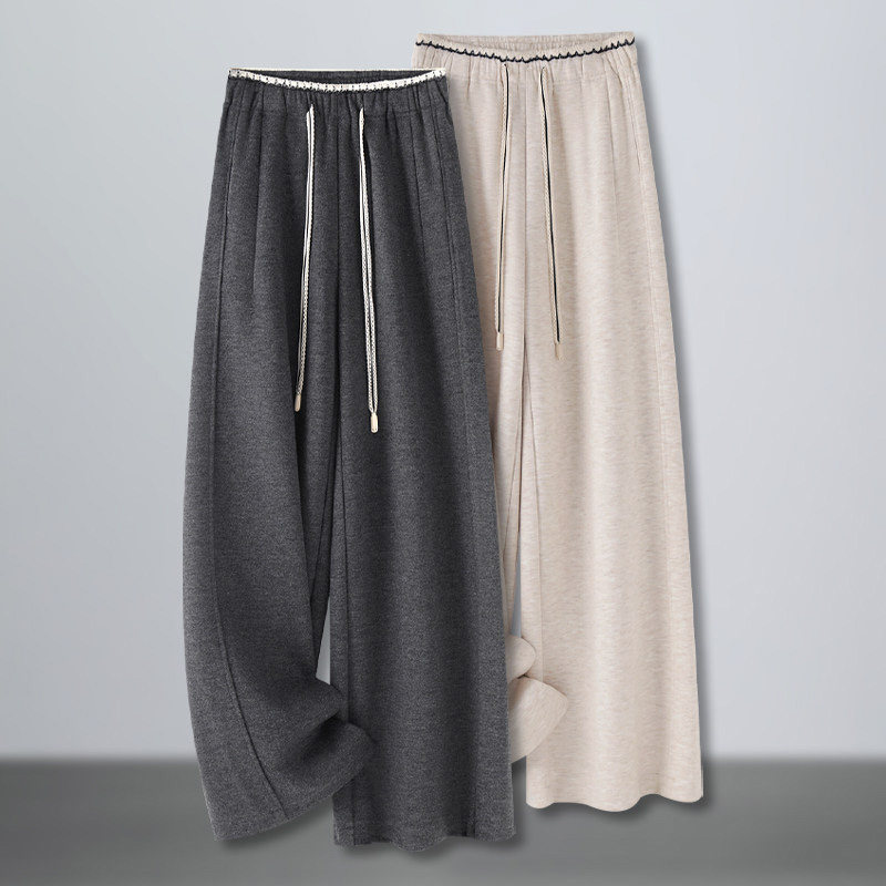 啄木鸟气质高腰阔腿裤女秋冬季2025韩版新款小个子宽松直筒裤子