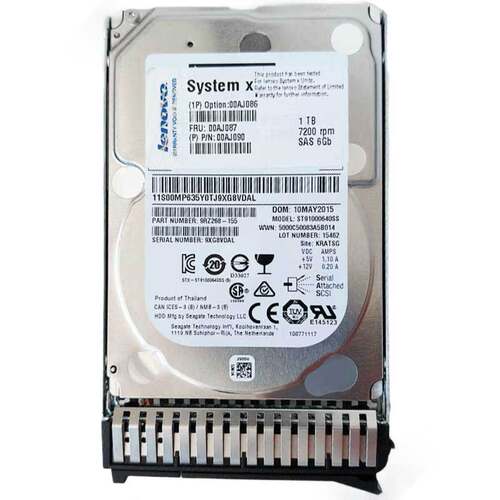 联想ThinkSystem服务器硬盘1TB 7.2K SAS 2.5英寸00AJ086 00AJ087