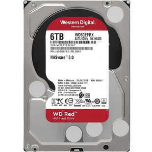 WD/西部数据 6TB NAS硬盘 红盘Plus 3.5英寸 SATA接口 WD60EFRX