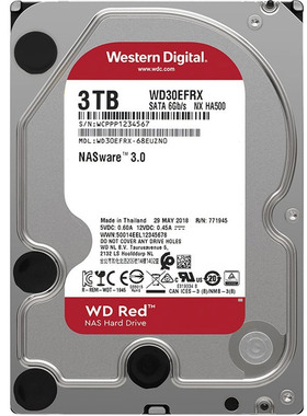 WD/西部数据 3TB NAS硬盘 红盘Plus 3.5英寸 SATA接口 WD30EFRX