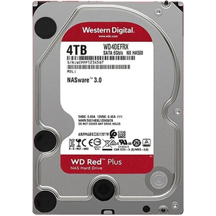NAS硬盘 4TB 红盘Plus 3.5英寸 WD40EFRX 全新WD SATA 西部数据