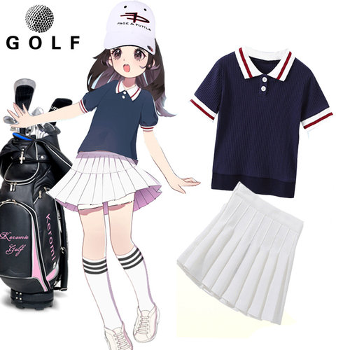 高尔夫球服儿童装女童polo衫裙裤