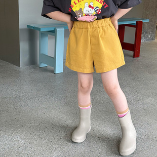 百搭热裤 艾摩贝贝儿童全棉短裤 韩版 子夏季 女童宝宝纯色休闲三分裤