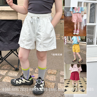 男女童百搭休闲运动拼接三分热裤 抽绳短裤 儿童韩版 艾摩贝贝夏新品