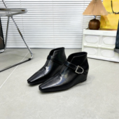 欧货真皮尖头5cm内增高厚底短靴女英伦风小众时装 靴女瘦瘦靴单鞋