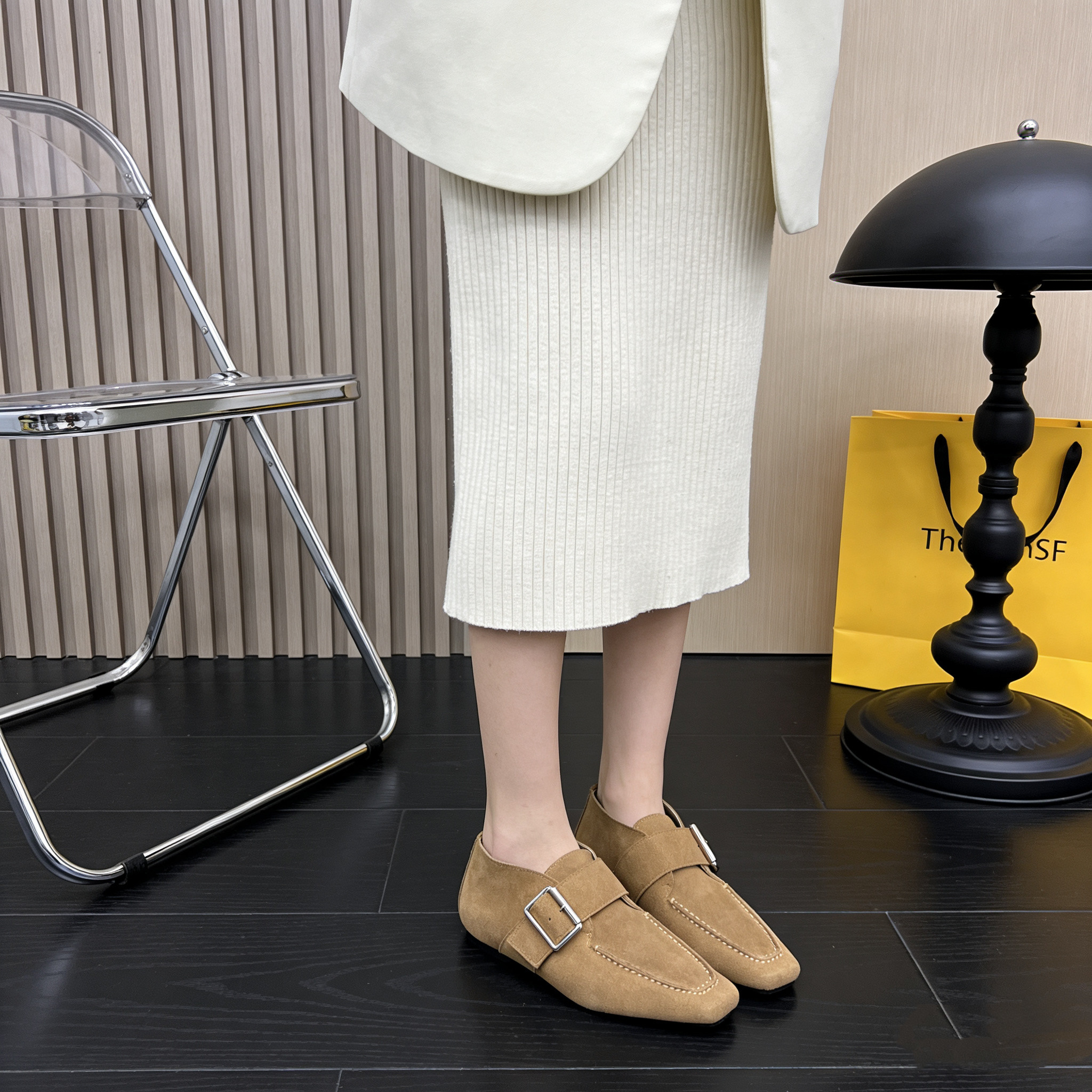 真皮磨砂皮方头平底内增高穆勒鞋女小众设计一脚蹬深口单鞋乐福鞋,女鞋,乐福鞋（豆豆鞋）,淘宝优惠券,粉丝福利购,淘宝优惠卷