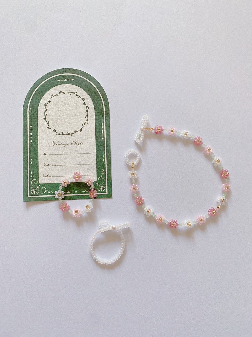 【芋泥啵啵】手工自制diy手链戒指材料包小清新花朵ins少女心手串,饰品/流行首饰/时尚饰品新,手链,淘宝优惠券,粉丝福利购,淘宝优惠卷