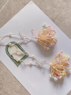 炫酷烟花 手工自制奶油小花串珠戒指马卡龙色系项链挂链材料包