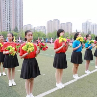 饰塑料花 仿真杜鹃花幼儿园表演手摇花运动会开幕入场式 道具插花装