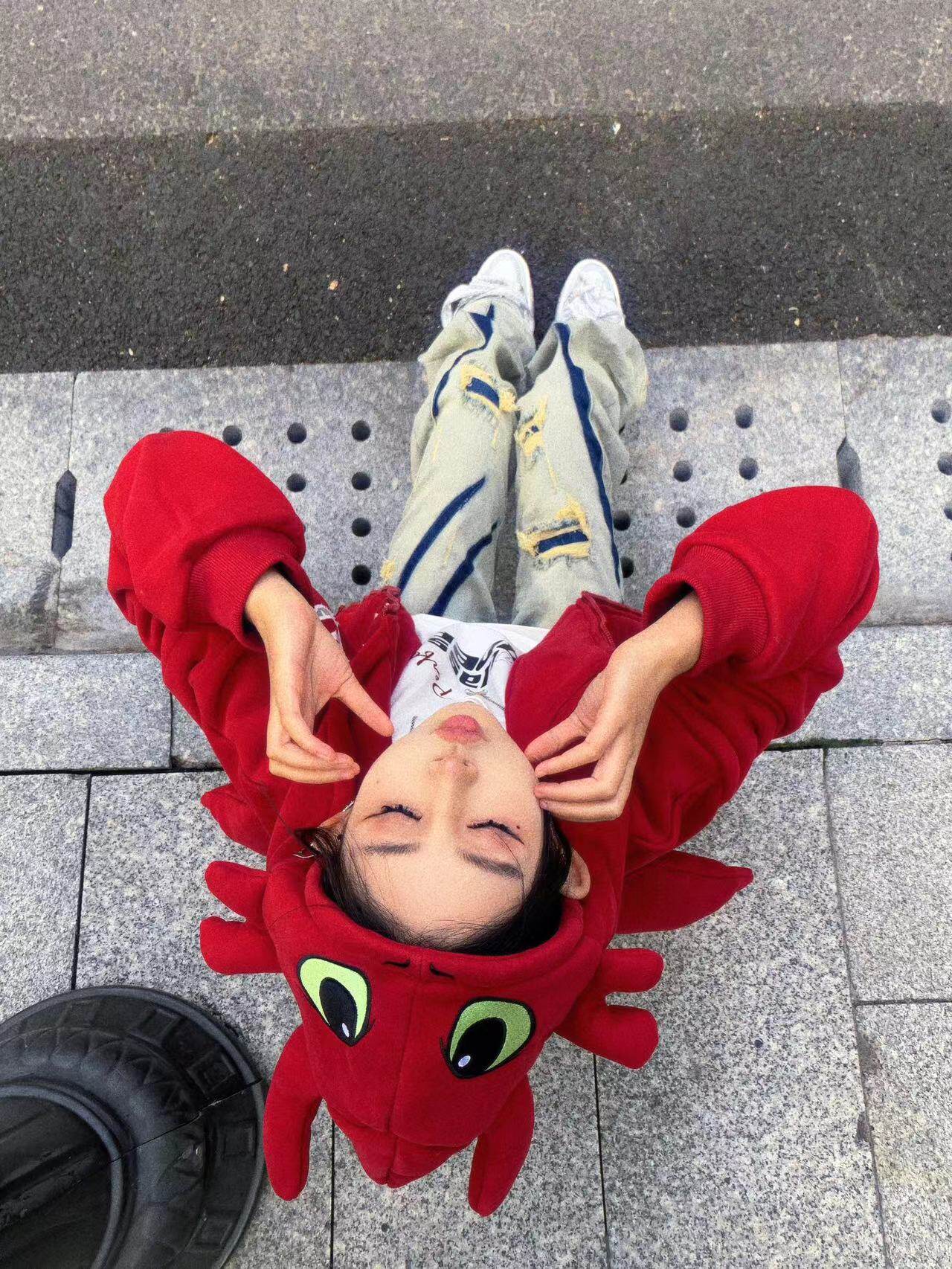 玩味KK/ 国潮美式复古小恶魔翅膀尾巴外套男女秋冬加绒加厚外套