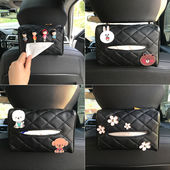 车用抽纸盒挂式 创意可爱扶手箱遮阳板椅背高级抽纸盒汽车上用品女