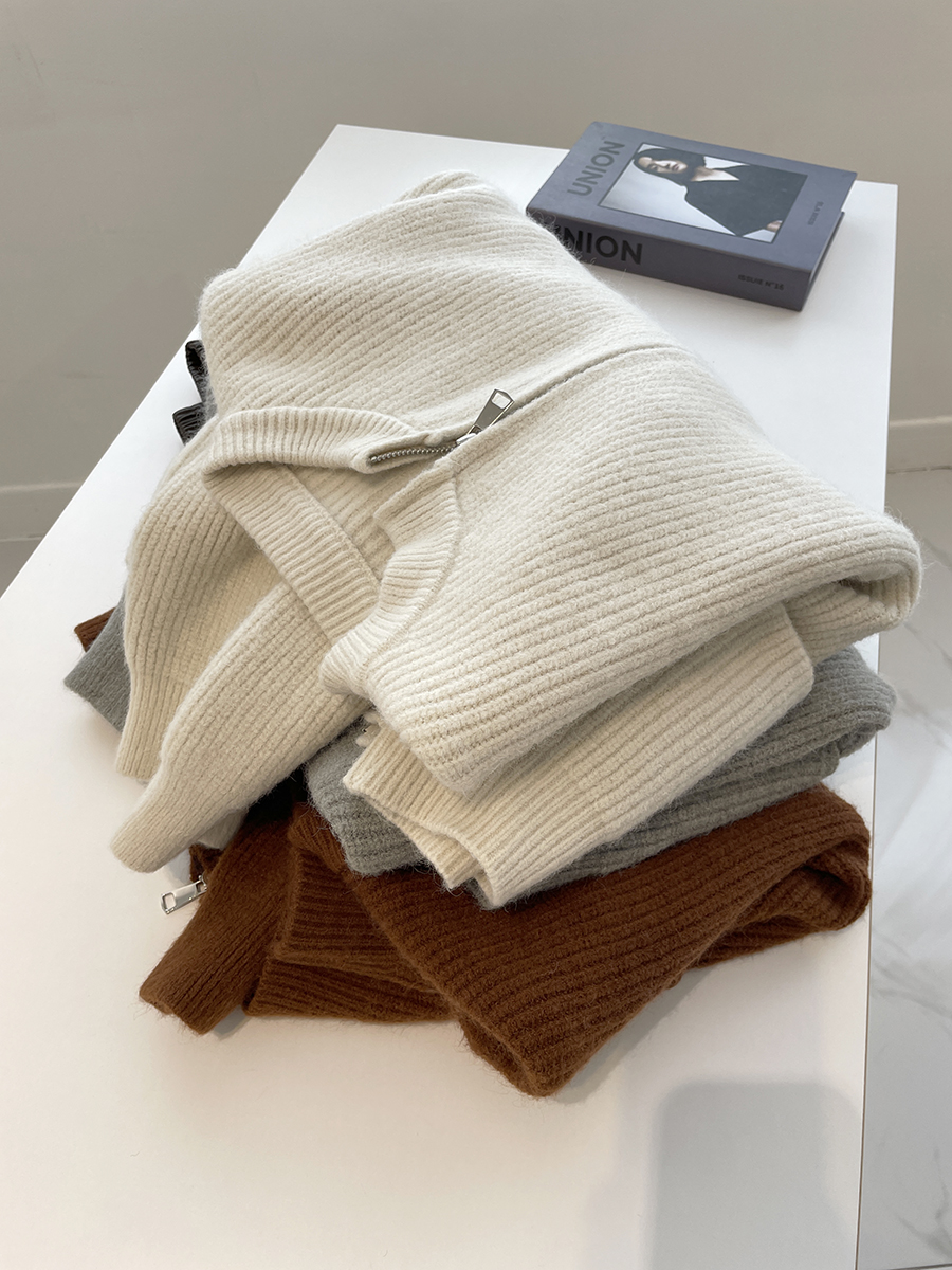 软糯厚实~双拉链毛衣外套