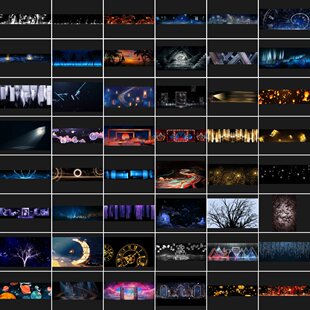 演唱会高清livehouse场景LED大屏幕舞台演出直播间背景VJ冰屏素材