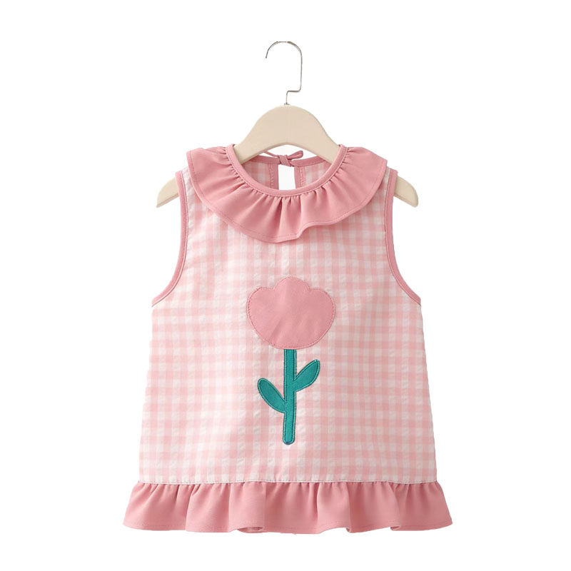 儿童罩衣女宝宝无袖公主裙围裙防水防脏辅食围兜婴儿薄款泡泡棉布