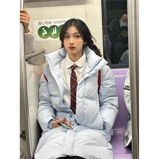 2025新款羽绒服女款冬季韩版小个子中长款过膝加厚保暖面包服外套