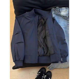 美式立领白鸭绒羽绒服男款秋冬季加厚飞行员夹克cleanfit棉服外套