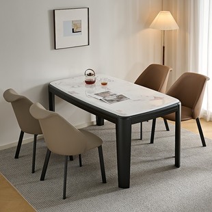 全友家居门店同款 时尚风 870369 条形加厚微晶石台面餐桌椅组合