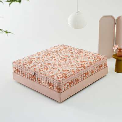 全友家居门店同款 18660 新疆棉花驼毛山棕独立弹簧繁花床垫1.8米