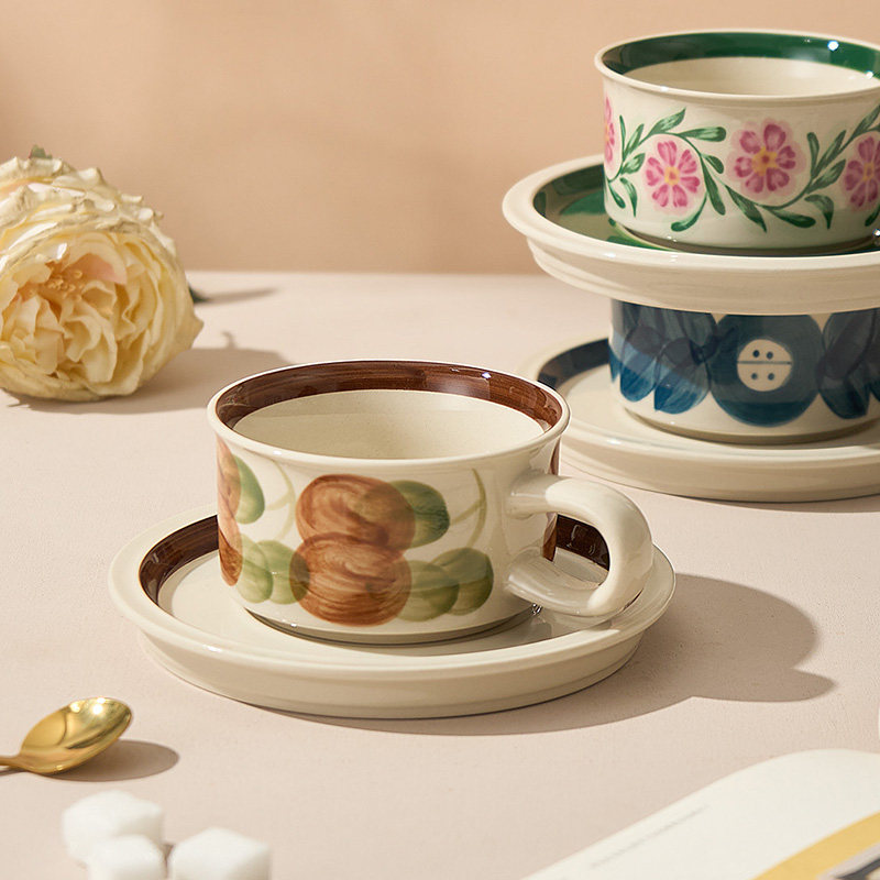 中古陶瓷咖啡杯碟套装高档精致特别好看办公室家用下午茶女水杯子