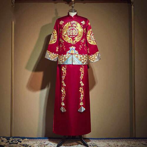 男士秀禾服2024新款新郎敬酒服结婚中式礼服中国风秀和服喜服男