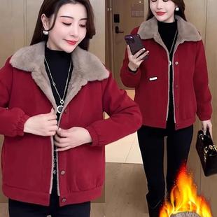 棉袄加厚棉服外套中年妈妈 时尚 小个子加绒派克服女士2024冬季 新款