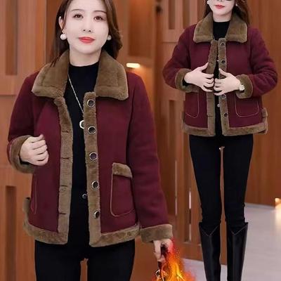 加厚保暖小个子短款加绒毛呢外套