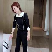 两件套 韩版 女2024秋冬新款 洋气减龄卫衣阔腿裤 宽松休闲运动服套装