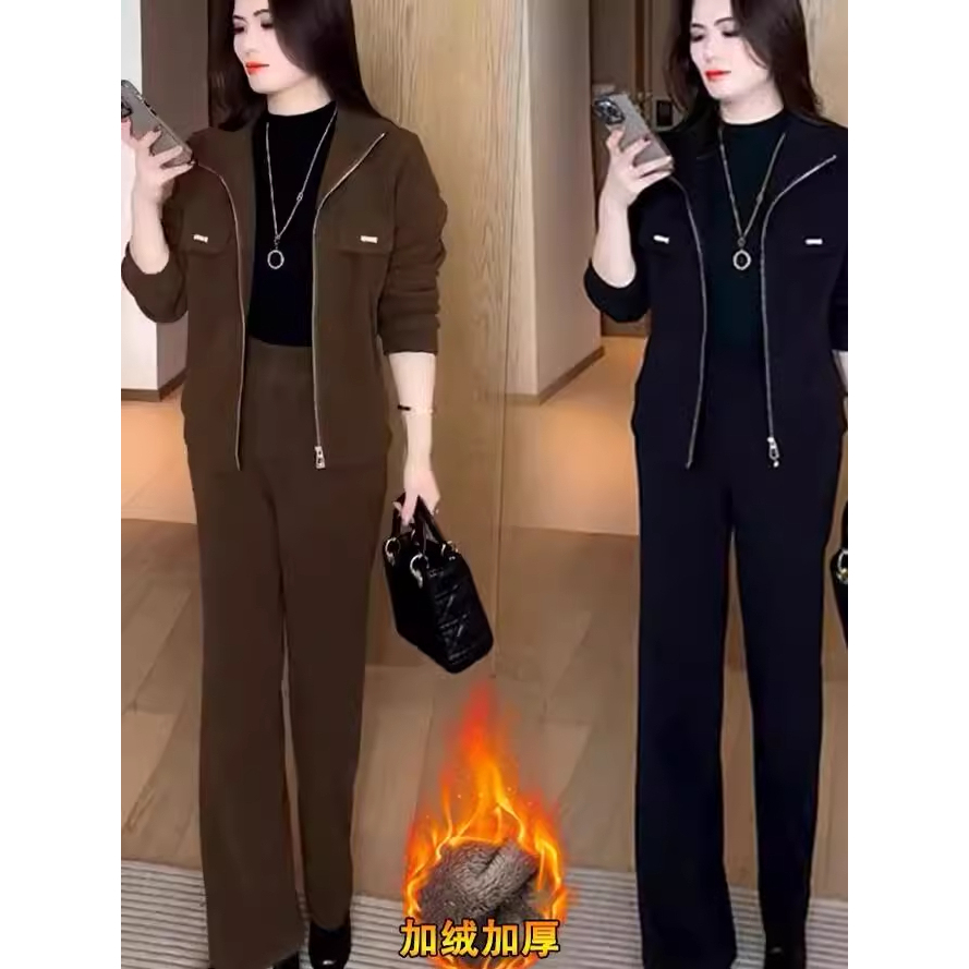 新款时尚洋气外套阔腿裤两件套