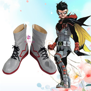 蝙蝠侠罗宾达米安韦恩cos鞋子定制动漫游戏cosplay靴子来图定做