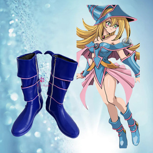 漫工坊游戏王黑魔导女孩cos鞋子定制动漫游戏cosplay靴子来图定做