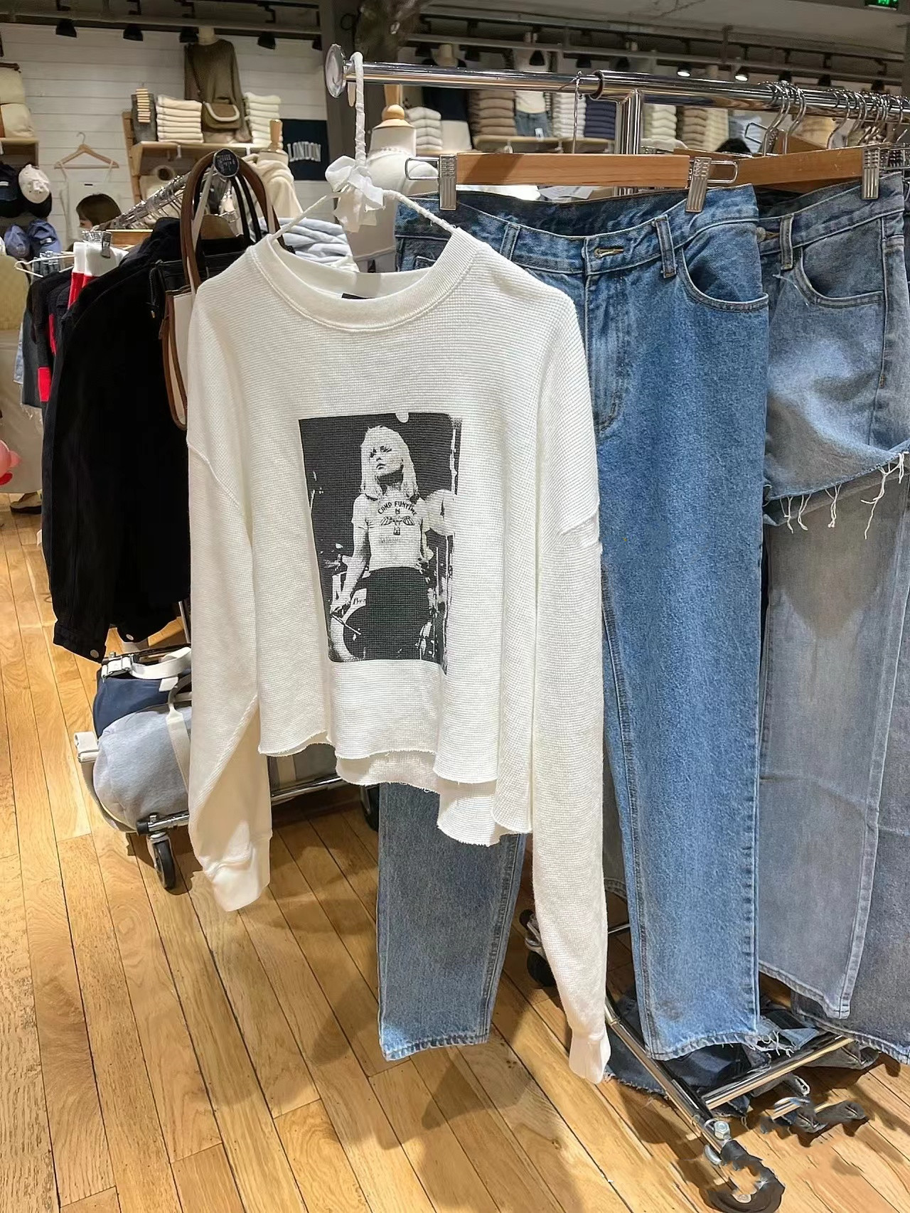 bm美式长袖纯棉上衣女