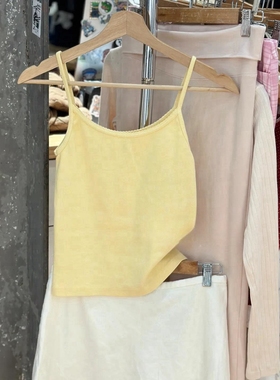 brandygirl Brandy bm黄色花边吊带女官网夏季新款背心上衣