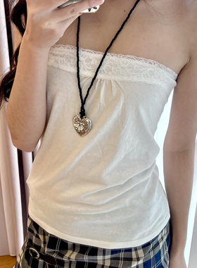 bm白色蕾丝抹胸背心女修身显瘦纯欲性感内搭上衣