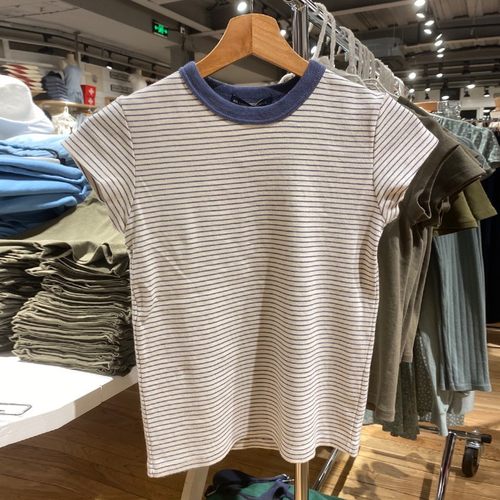 bm修身减龄纯棉短袖上衣