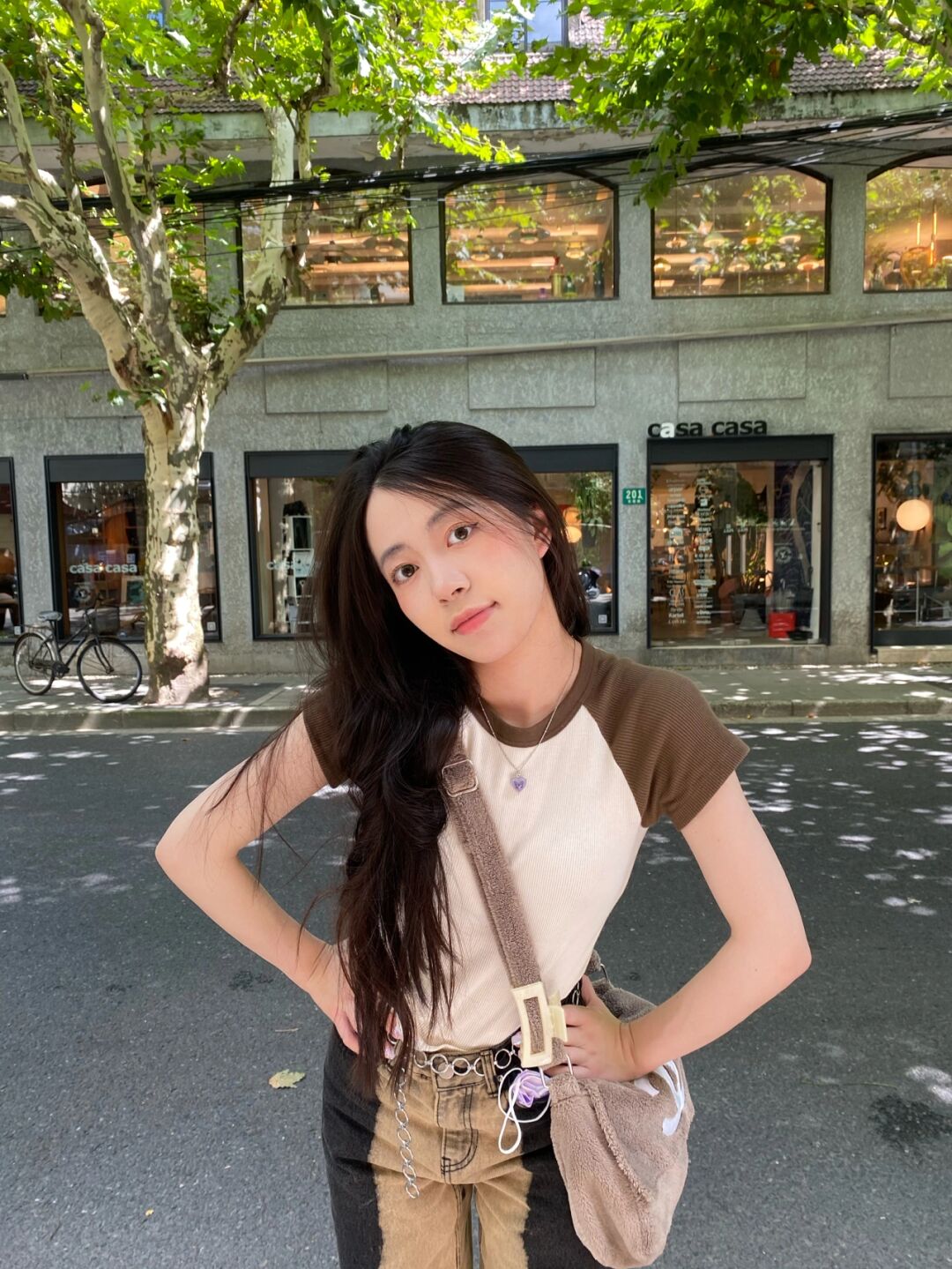 Brandy girl官网同款Bella top柔软蓝色圆领罗纹T恤棕色袖,女装/女士精品,T恤,淘宝优惠券,粉丝福利购,淘宝优惠卷