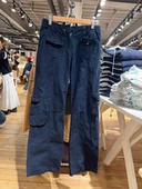 Girl辣妹bm工装 复古阔腿宽松拖地裤 裤 系带牛仔裤 直筒裤 Brandy