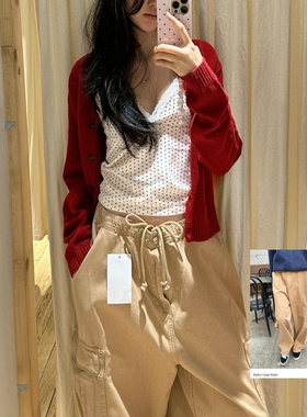 Brandy bm无性别疲帅宽松系带麻袋裤复古大腿裤酷飒风工装裤