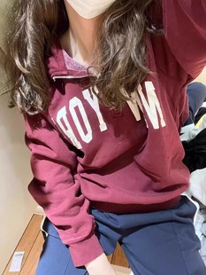 NEWYORK刺绣polo领半拉链卫衣宽松休闲上衣女秋新 Brandy girl