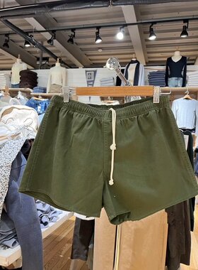 Brandy BM新款美式军绿色松紧要短裤bm复古纯棉休闲运动裤女ins潮