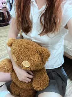 Brandy新款白色系带收腰polo领纽扣衬衫女夏季bm小个子甜美上衣