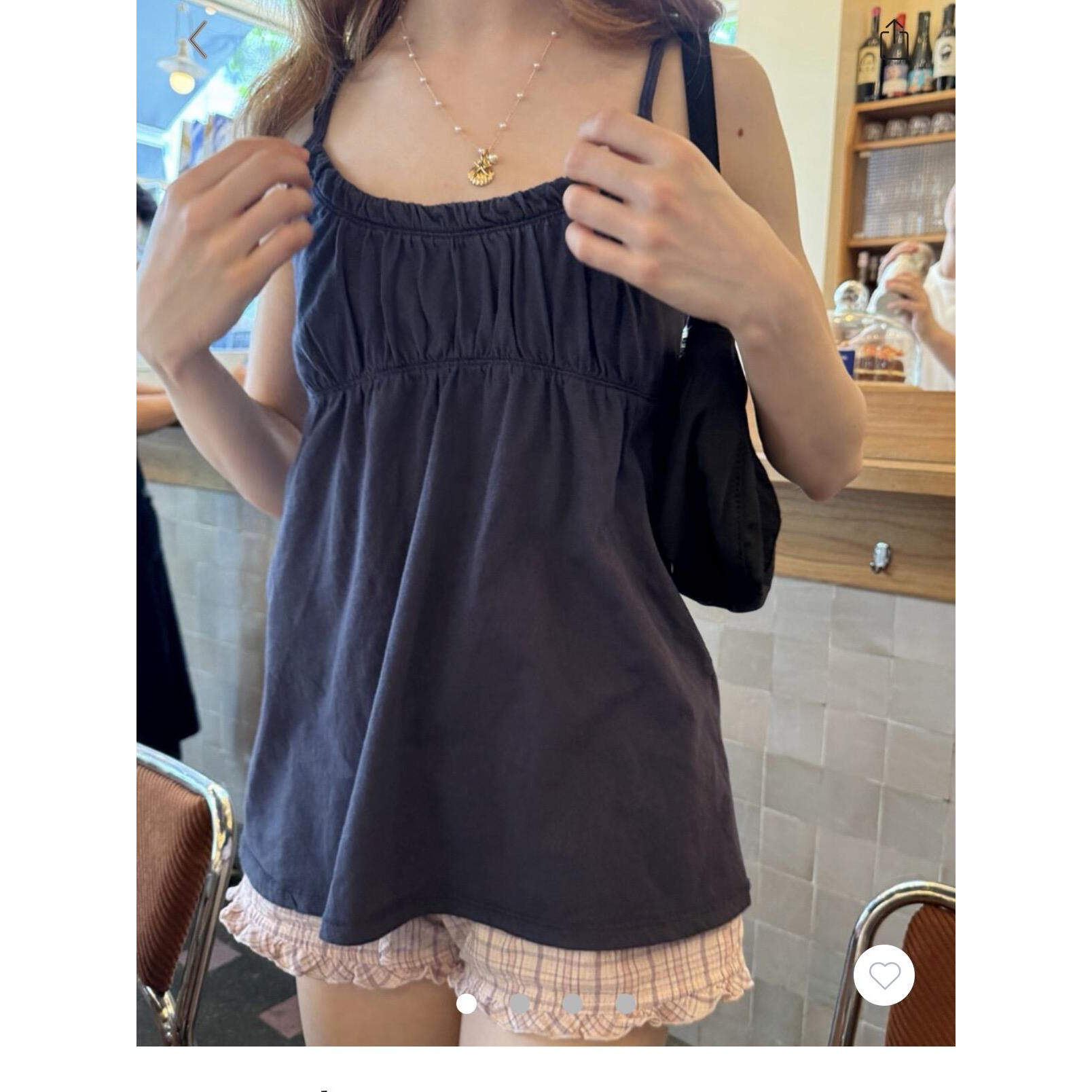 Brandy bm慵懒风黑色吊带背心女宽松显瘦叠穿吊带裙夏日清凉上衣图片