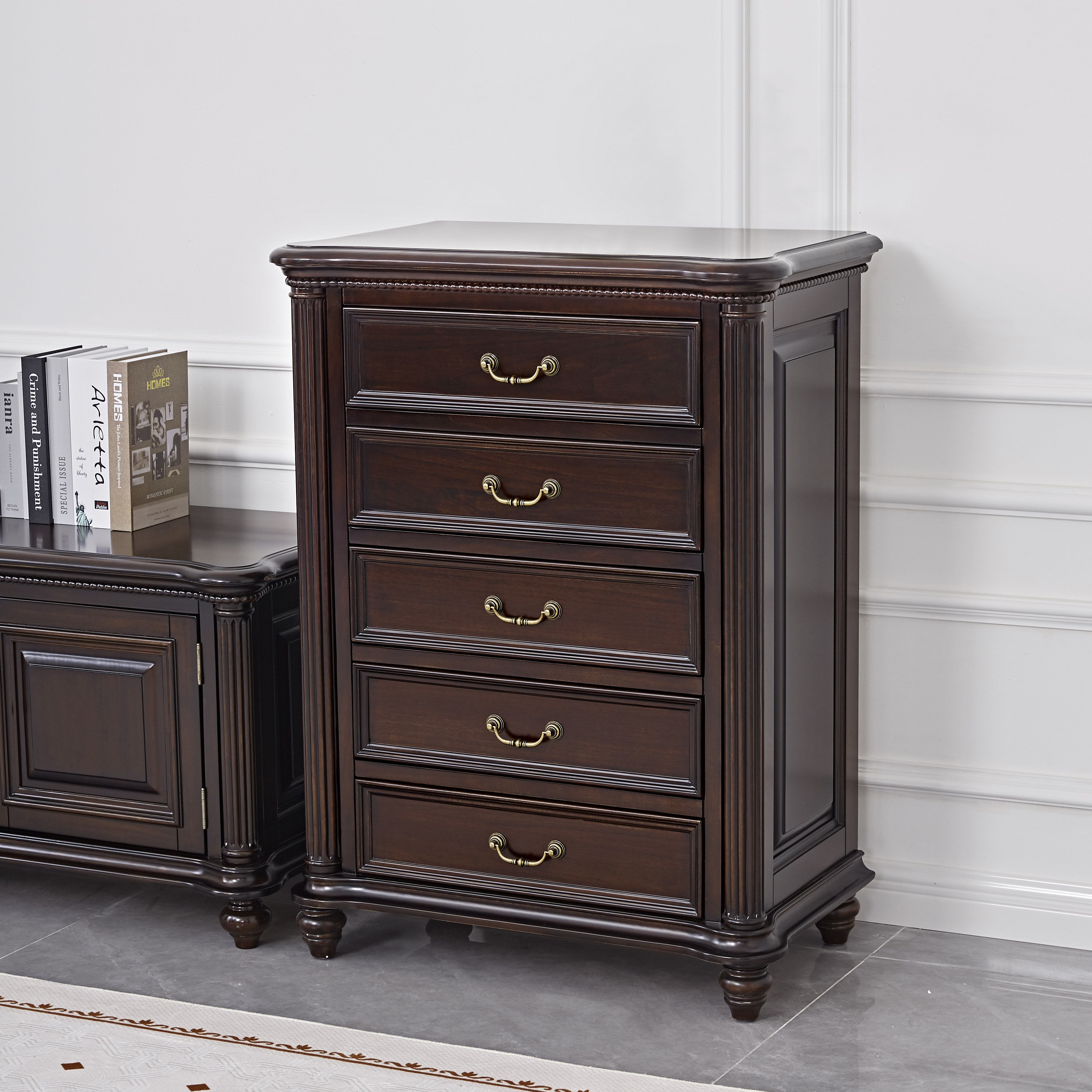 美式实木斗柜客厅靠墙斗柜储物五斗柜卧室床尾多抽收纳斗橱高斗柜,住宅家具,斗柜,淘宝优惠券,粉丝福利购,淘宝优惠卷