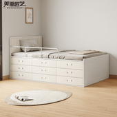 小户型榻榻米高箱床1.2米单人储物抽屉床收纳带护栏省空间半高床