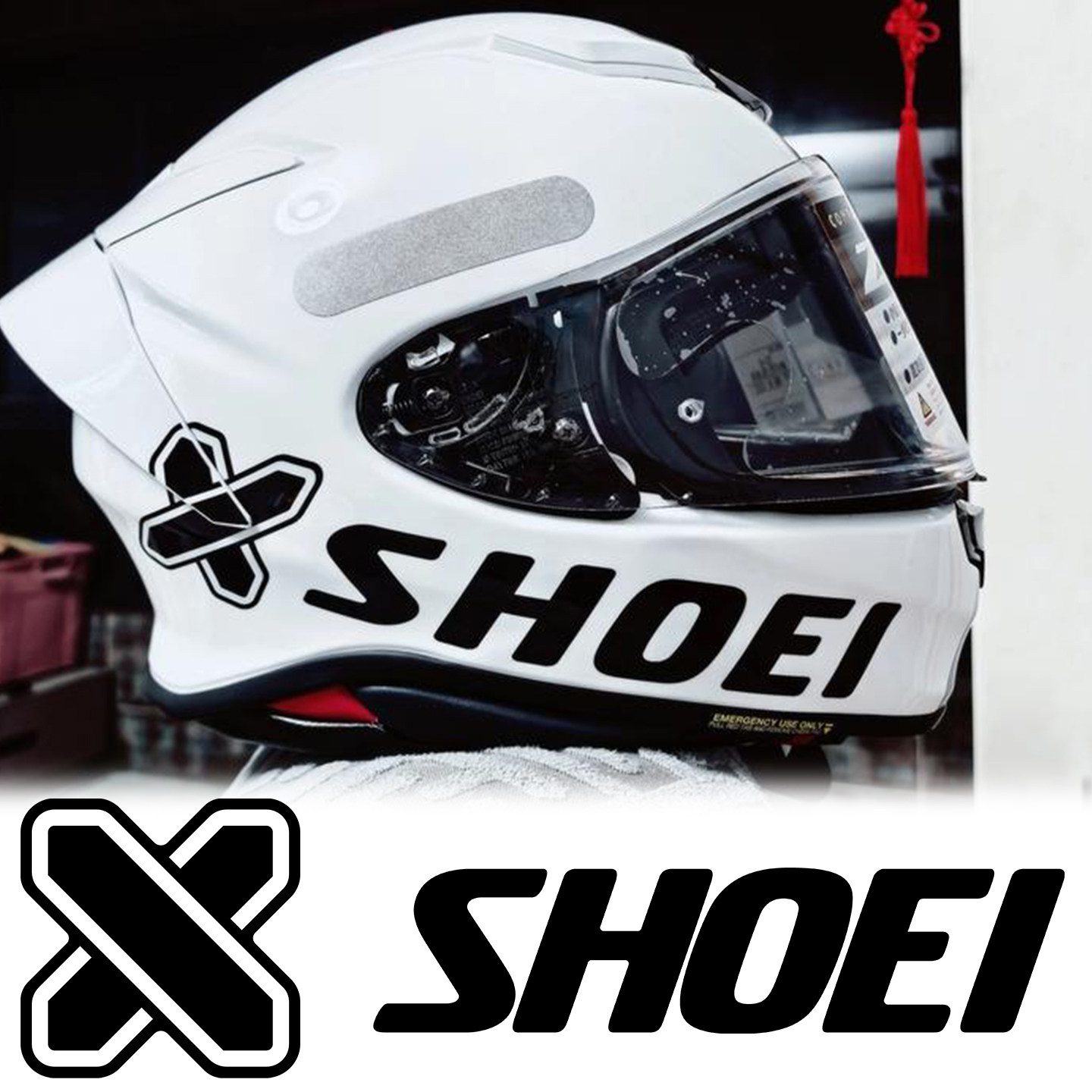 适用于摩托车头盔X符号反光贴纸SHOEI x14 x15 z7 z8 AGV贴花拉花