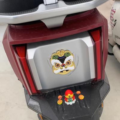 适用台铃火眼机甲封神pro/ultra后尾国潮醒狮锌合金装饰配件防水