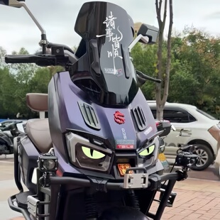 适用台铃火眼机甲3封神电动车头立体玄影龙装饰眼睛贴纸改装配件